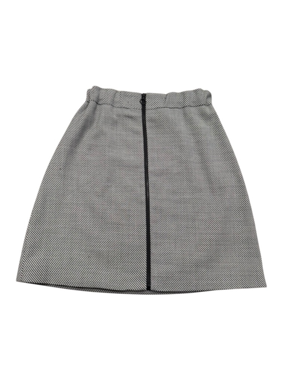 Karen Millen Textured Black‎ and White A-Line Skirt with Front Zipper - Size 6